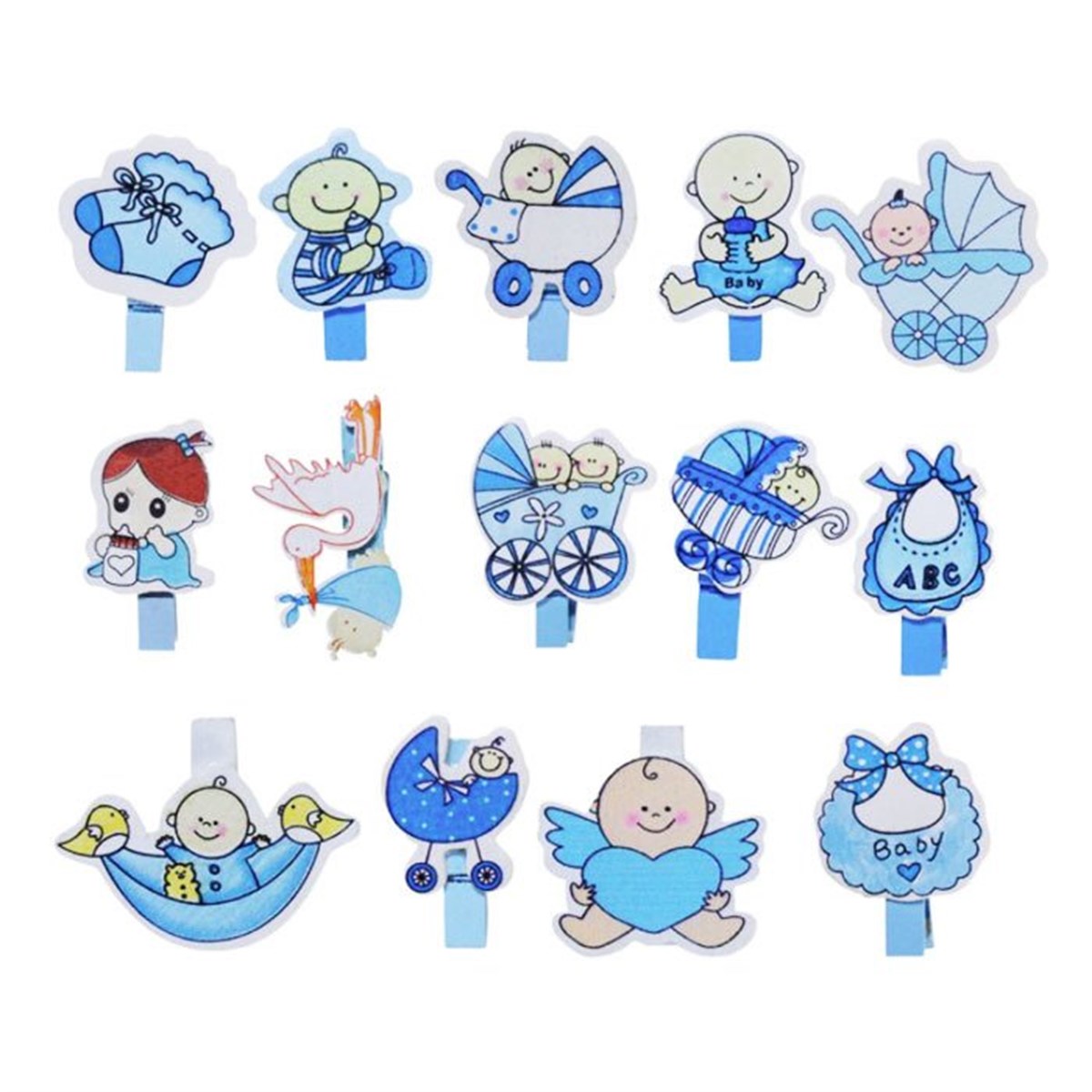 Karışık Mavi Mandallar