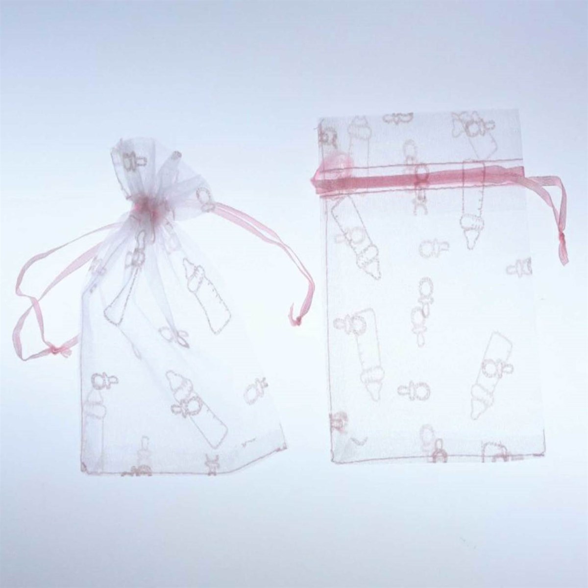 Kese Tül Biberon Pembe Renk 10 Adet