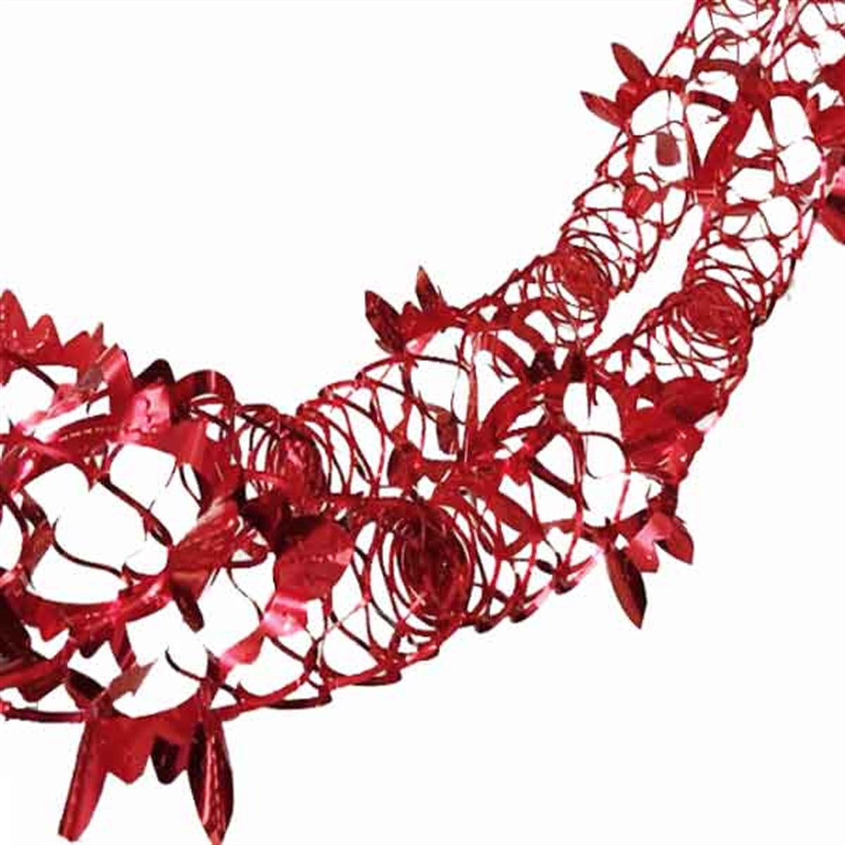 Kırmızı İkili Metalize Uzayan Süs 2 metre