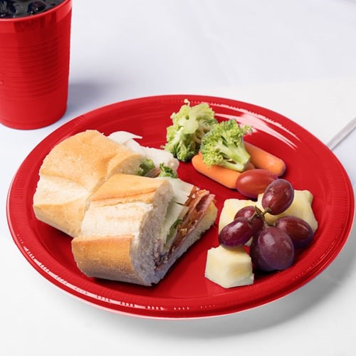 Kırmızı Karton Tabak 23 Cm 8 Adet