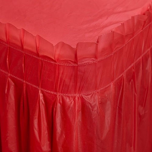 Kırmızı Masa Eteği Plastik