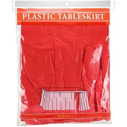 Kırmızı Masa Eteği Plastik