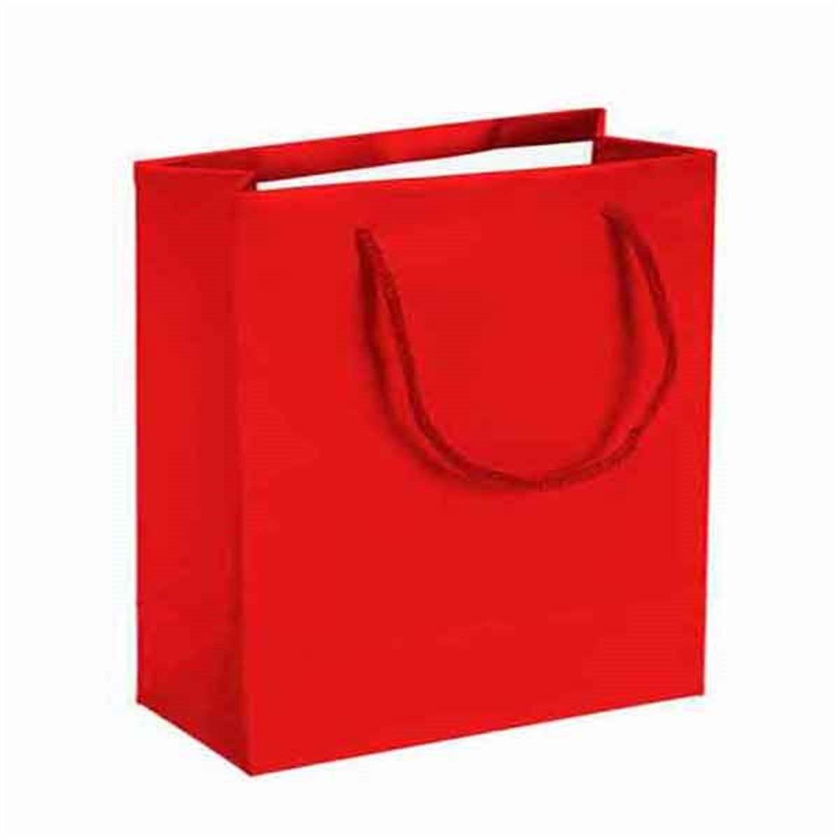 Kırmızı Renk Karton Çanta 25 Adet 14 x 17 Cm
