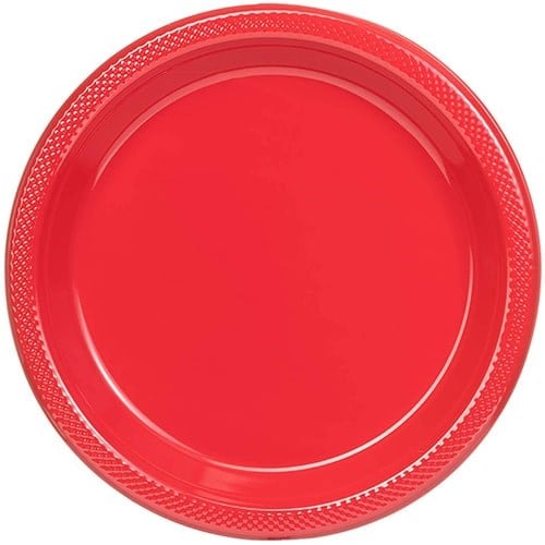 Kırmızı Renk Plastik Tabak 25 Adet