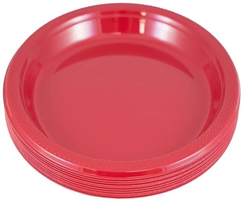 Kırmızı Renk Plastik Tabak