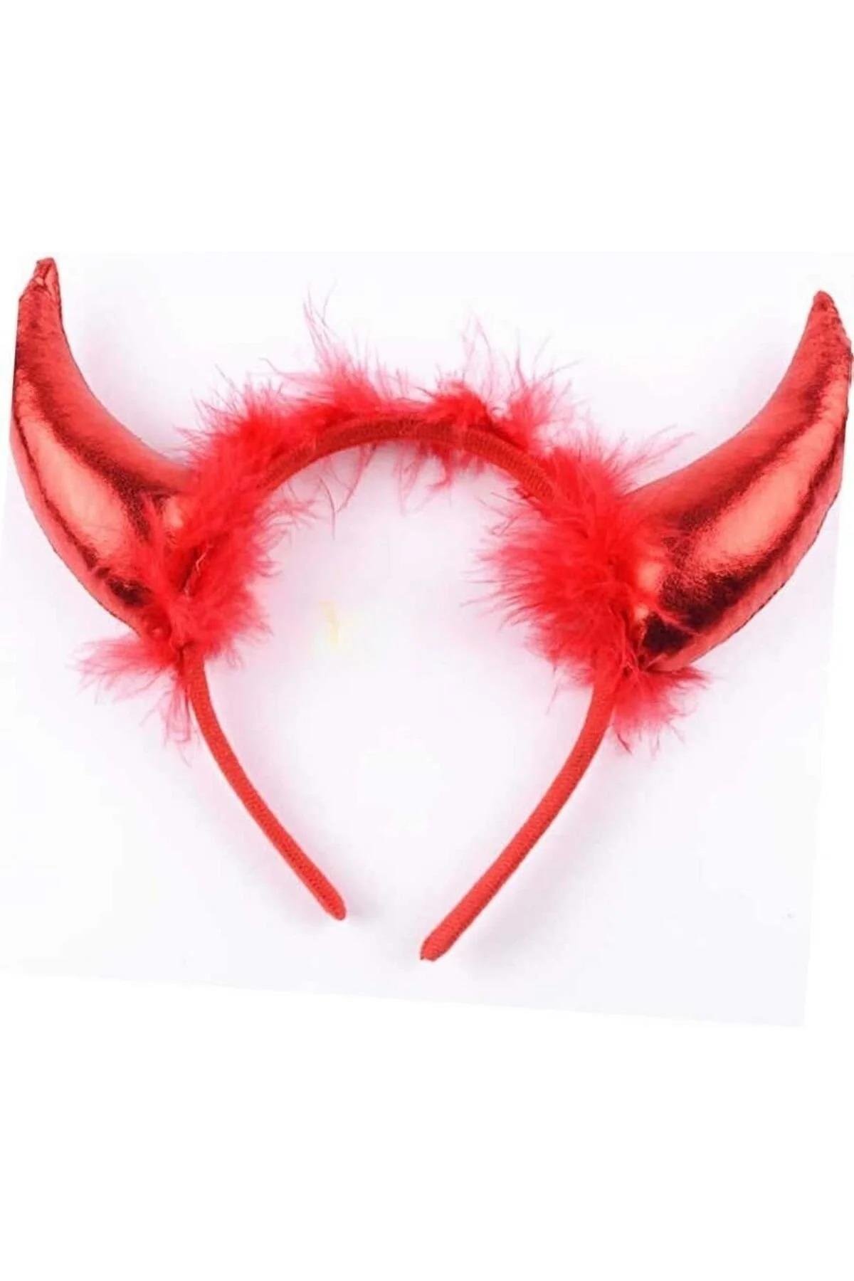 Şapka Taç MaskeKırmızı Şeytan Tacı