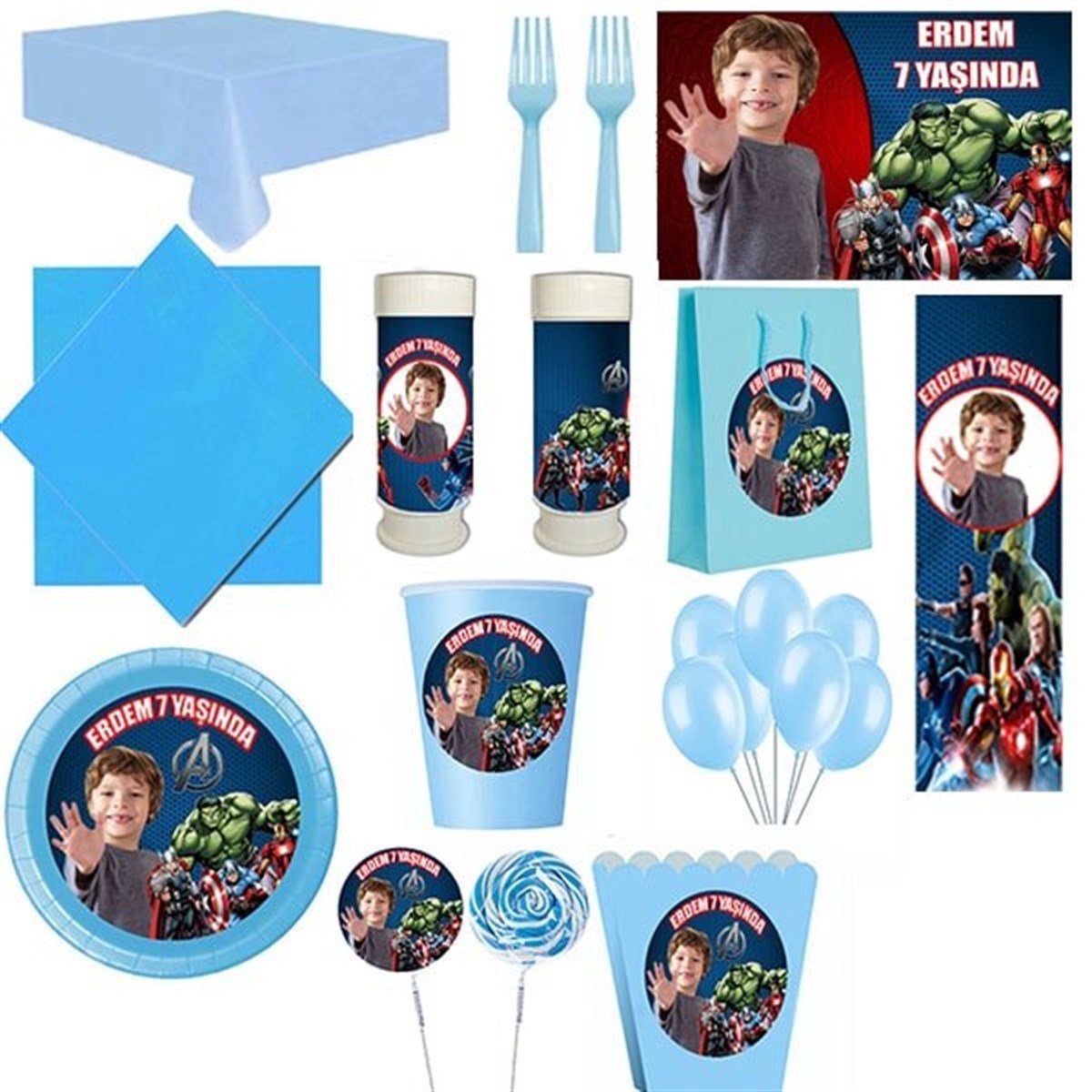 Kişiye Özel Avengers 16 Kişilik Parti Seti