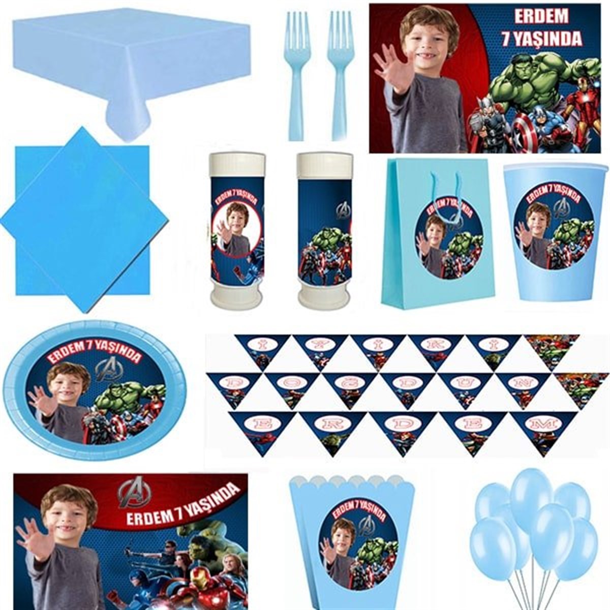 Kişiye Özel Avengers 24 Kişilik Parti Seti