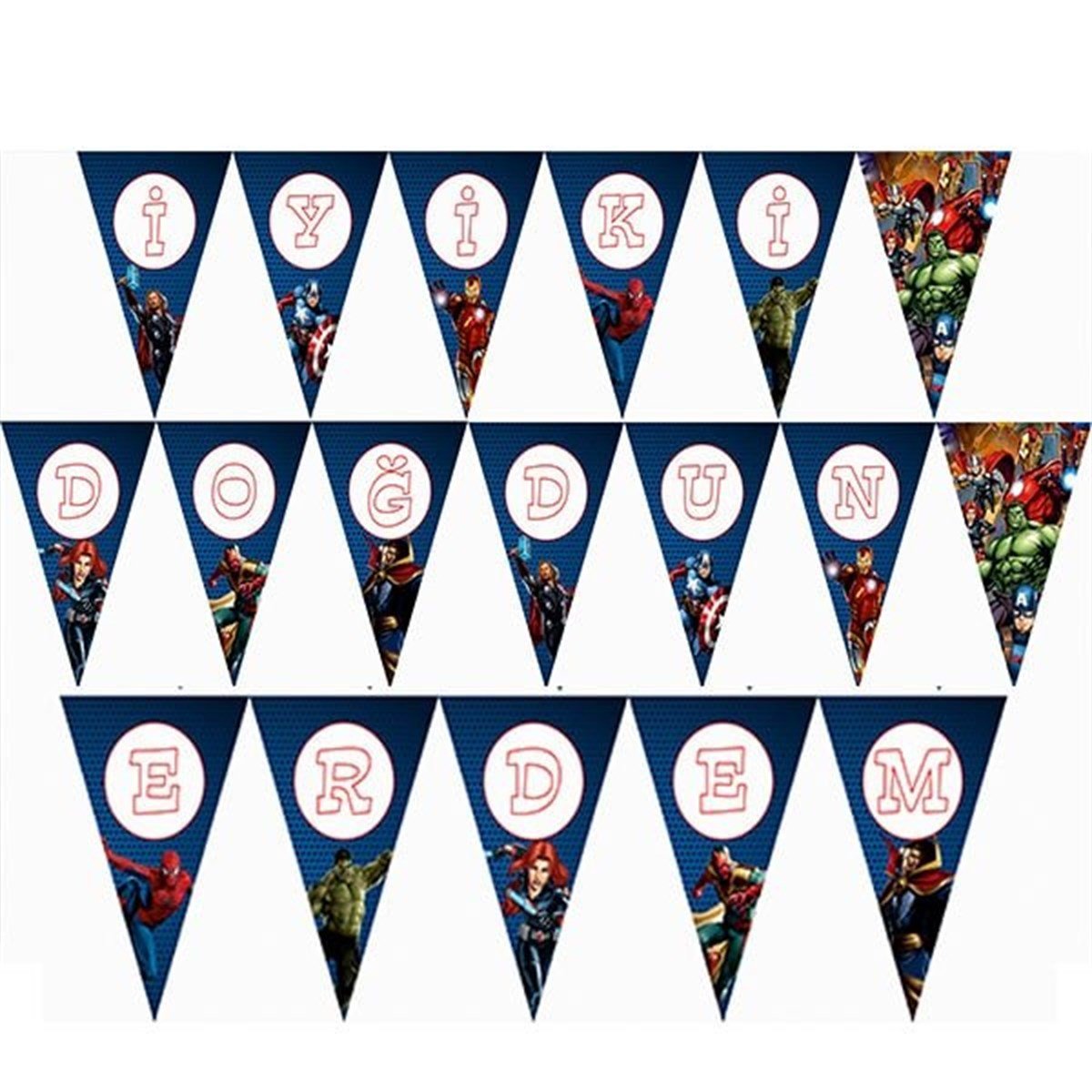 Kişiye Özel Avengers İsimli Bayrak Afiş
