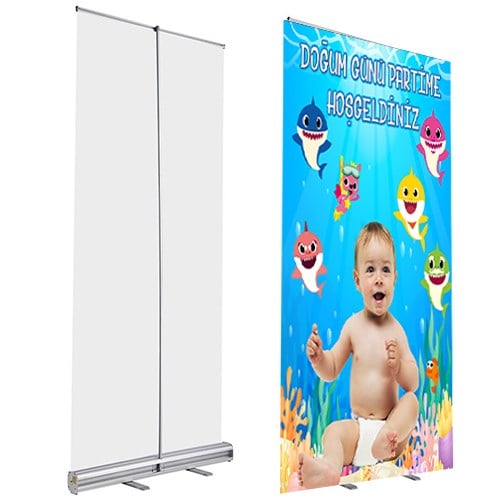 Kişiye Özel Baby Shark Temalı Roll Up Afiş