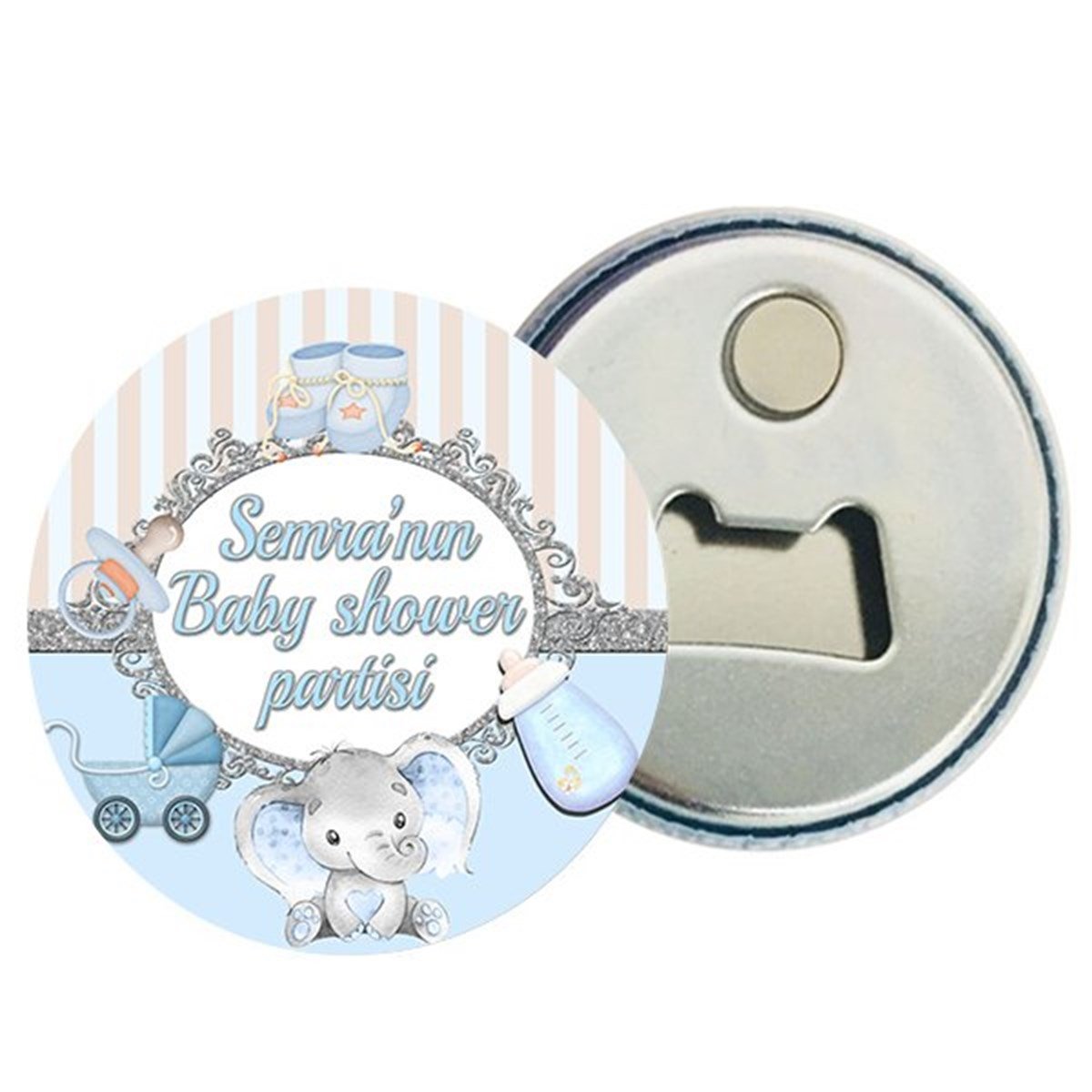 Kişiye Özel Baby Shower Erkek Magnet Açacak 15 Adet