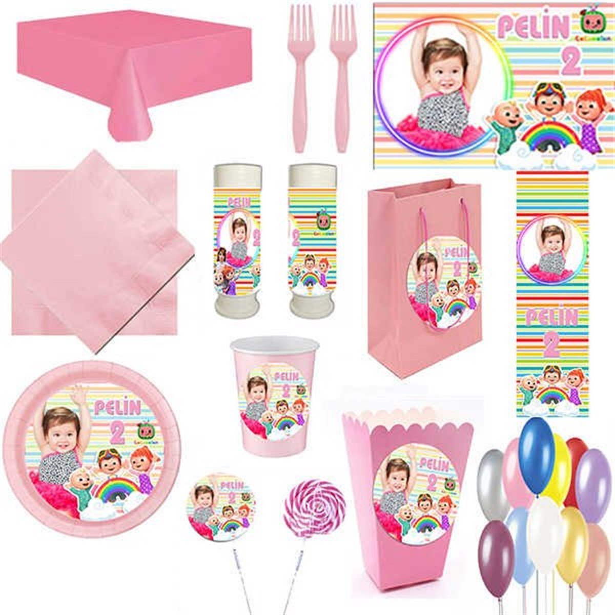 Kişiye Özel Cocomelon 16 Kişilik Parti Seti