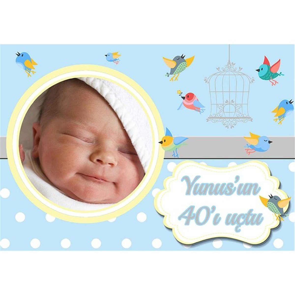 Kişiye Özel Erkek 40 Uçurma Parti Afişi