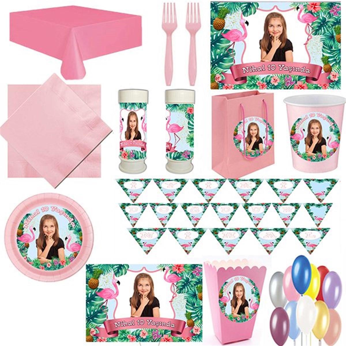 Kişiye Özel Flamingo 24 Kişilik Parti Seti