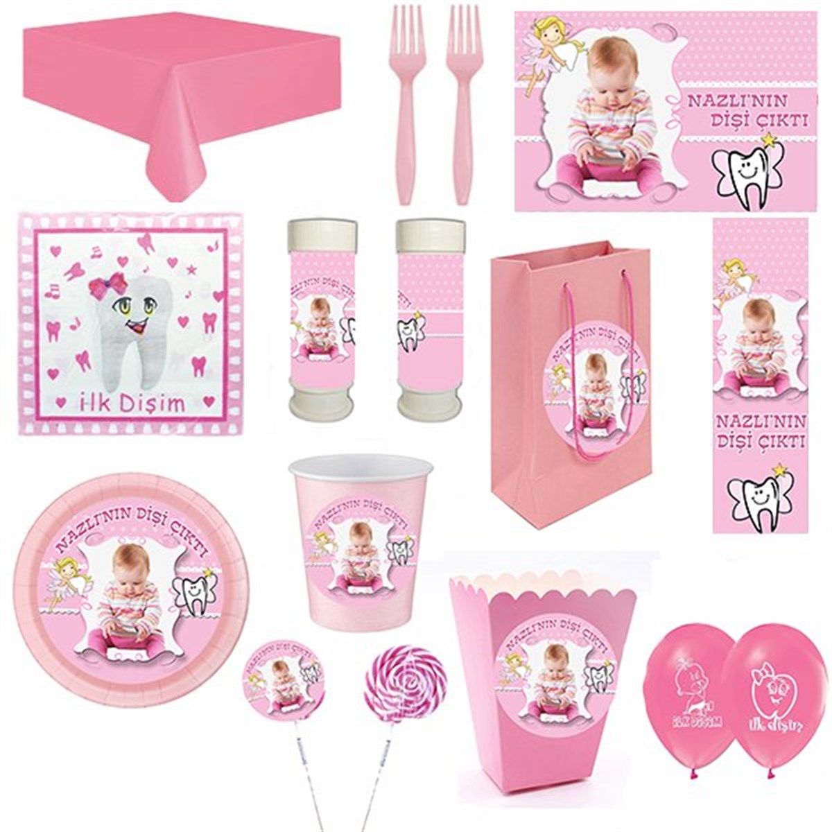 Kişiye Özel Kız Diş Buğdayı 16 Kişilik Parti Seti