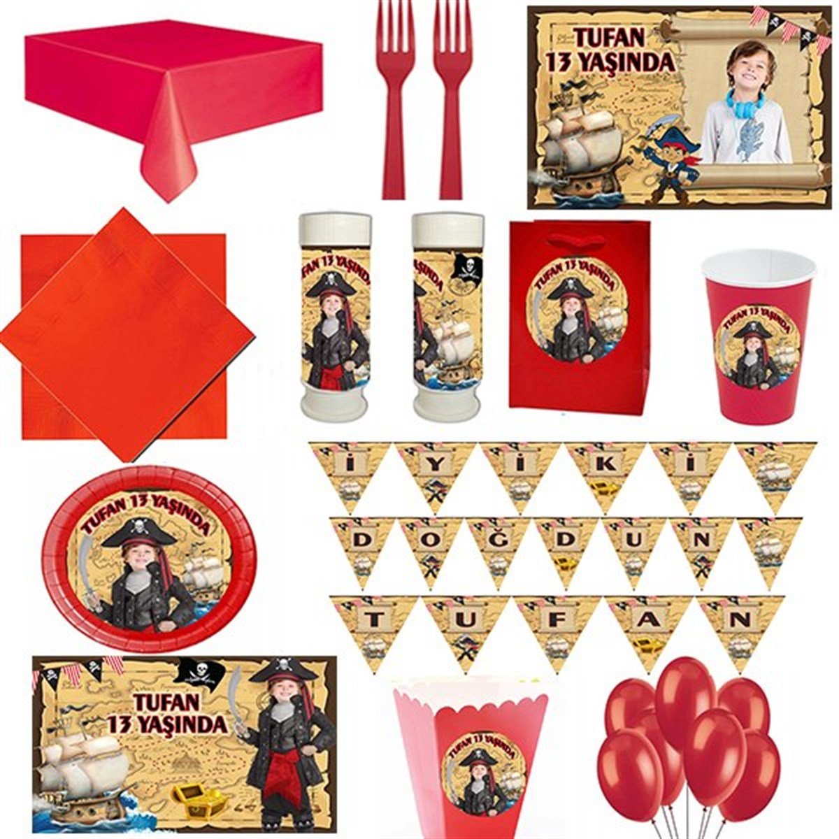 Kişiye Özel Korsan 24 Kişilik Parti Seti