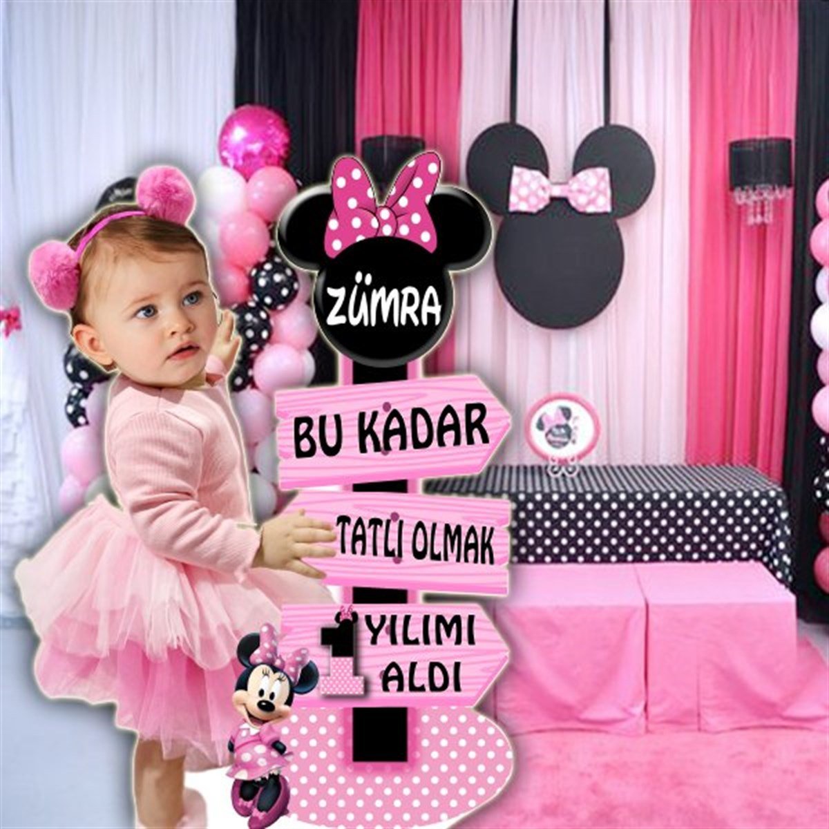 Kişiye Özel Minnie Mouse Yön Panosu