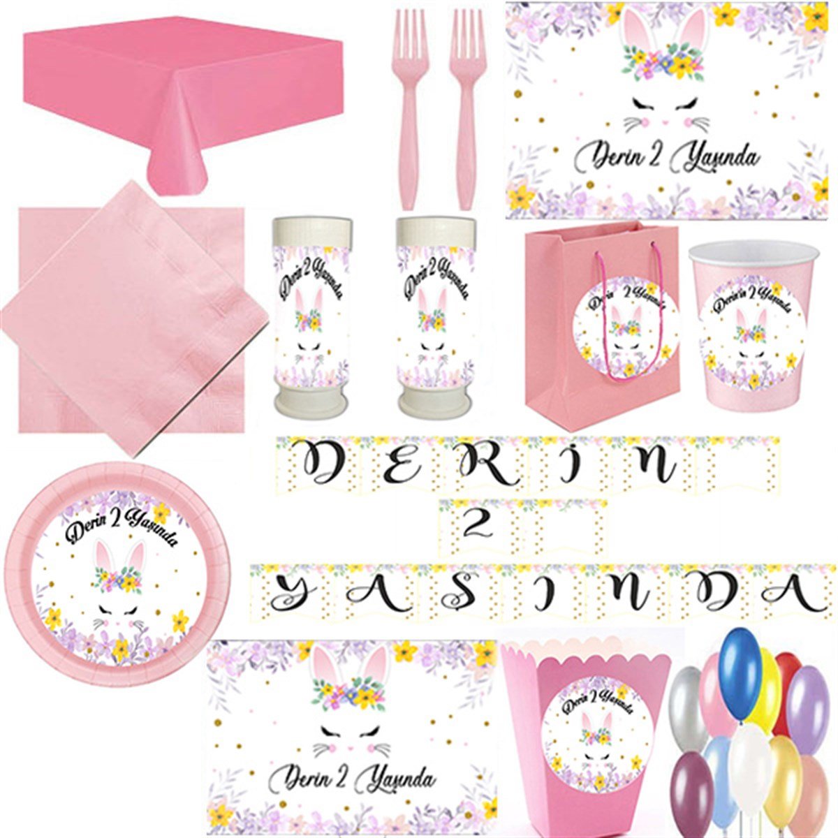 Kişiye Özel Tavşan 24 Kişilik Parti Seti