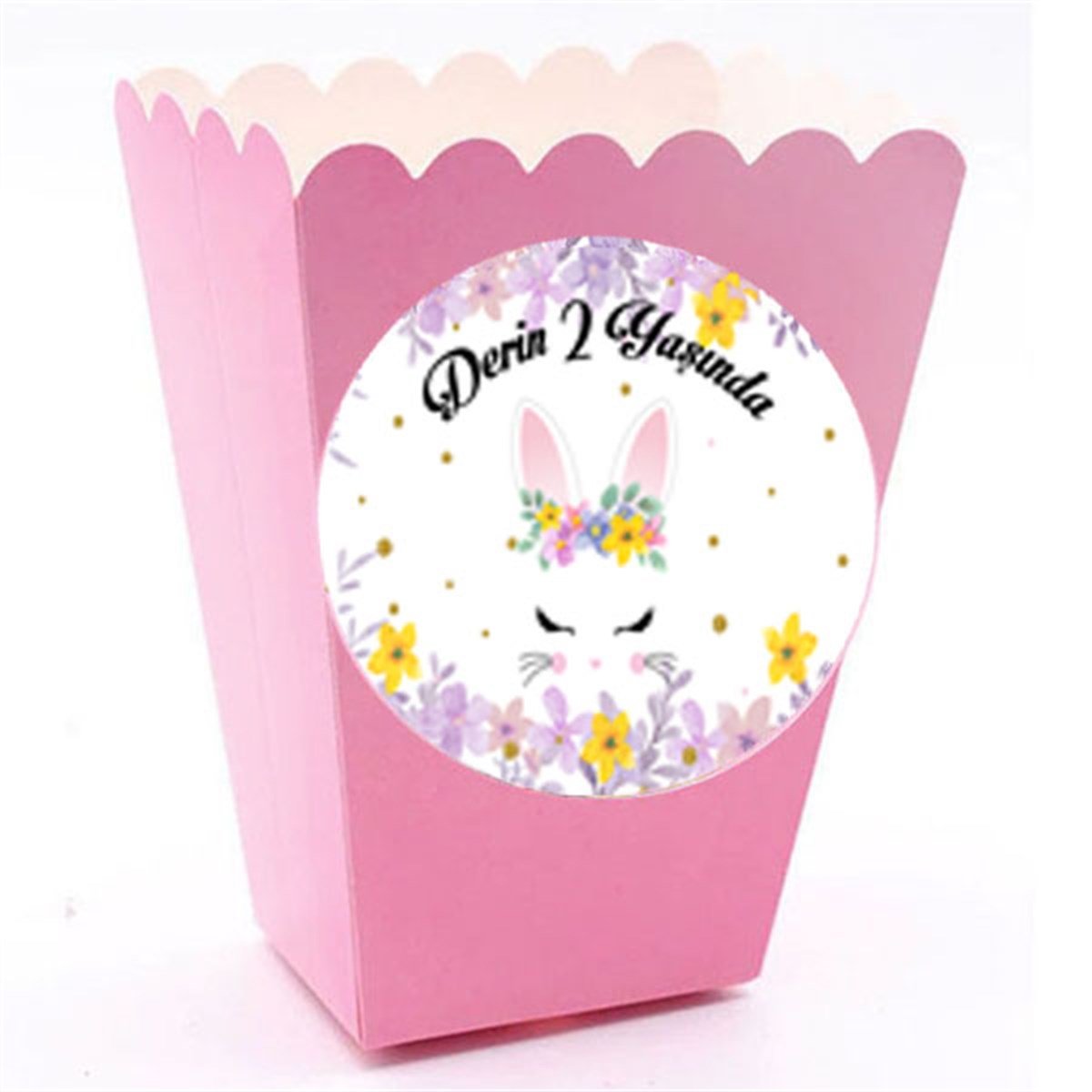 Kişiye Özel Tavşan Popcorn Kutusu 8 Adet