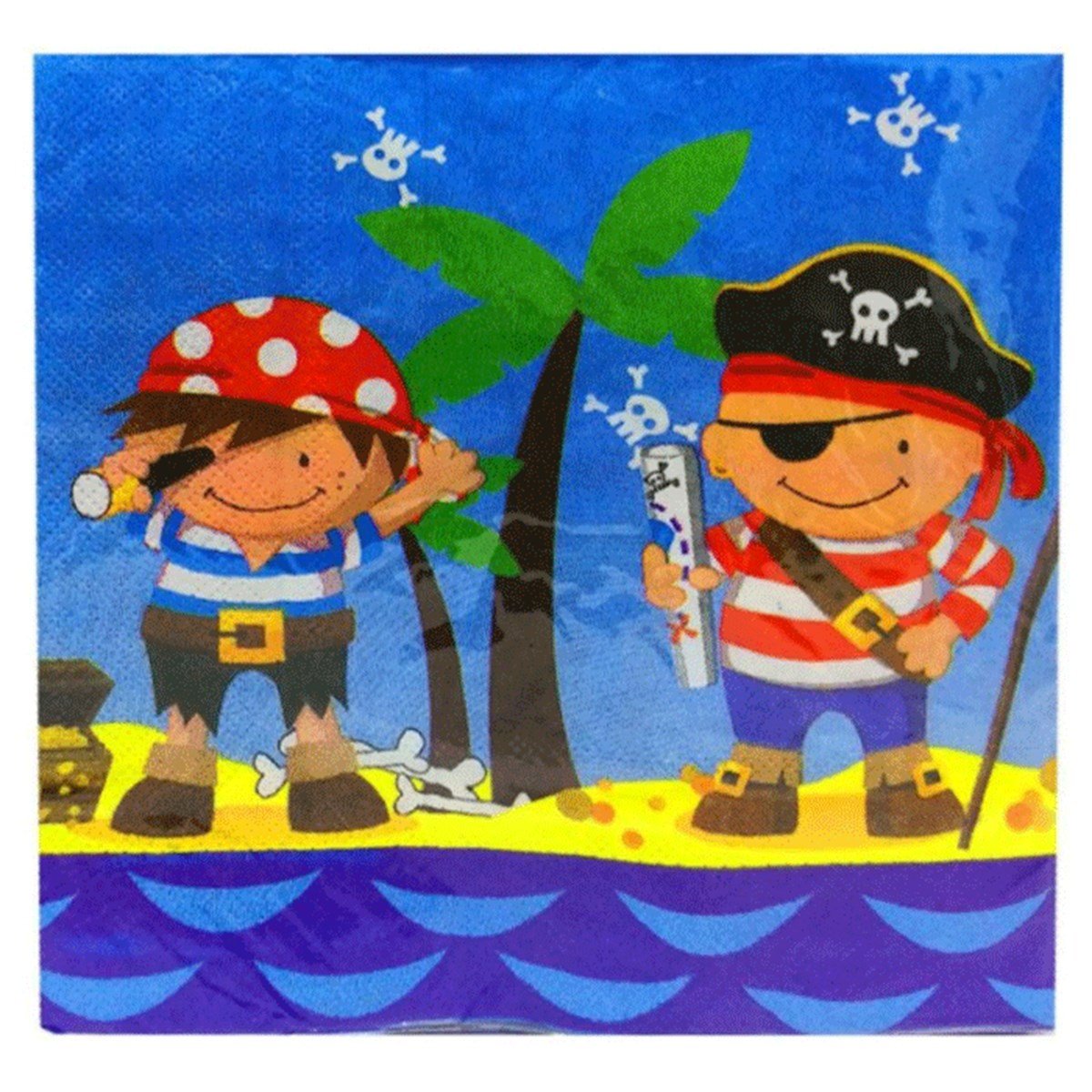 Korsan Desenli Peçete Mavi 20 Adet