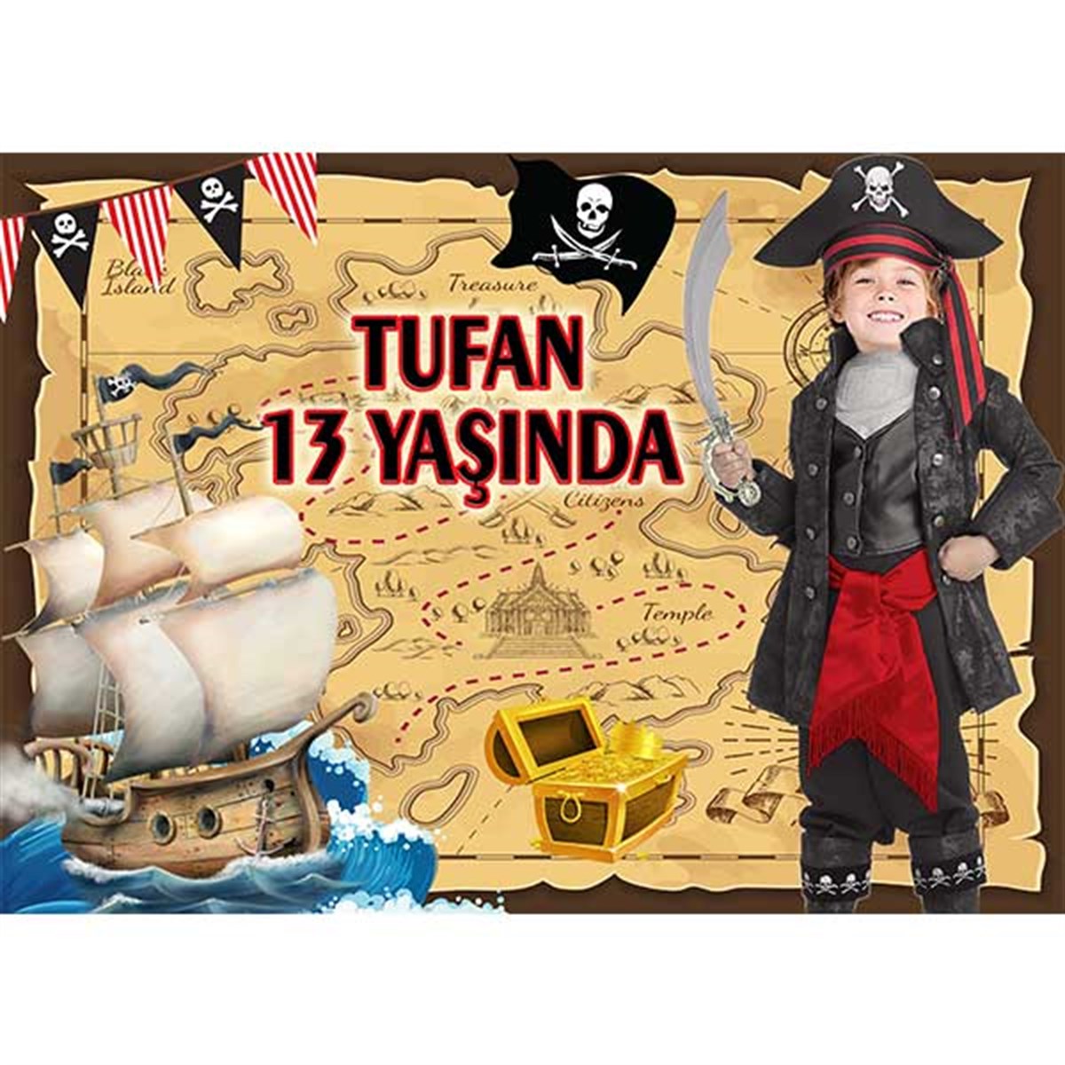 Korsan Kişiye Özel Doğum Günü Afişi