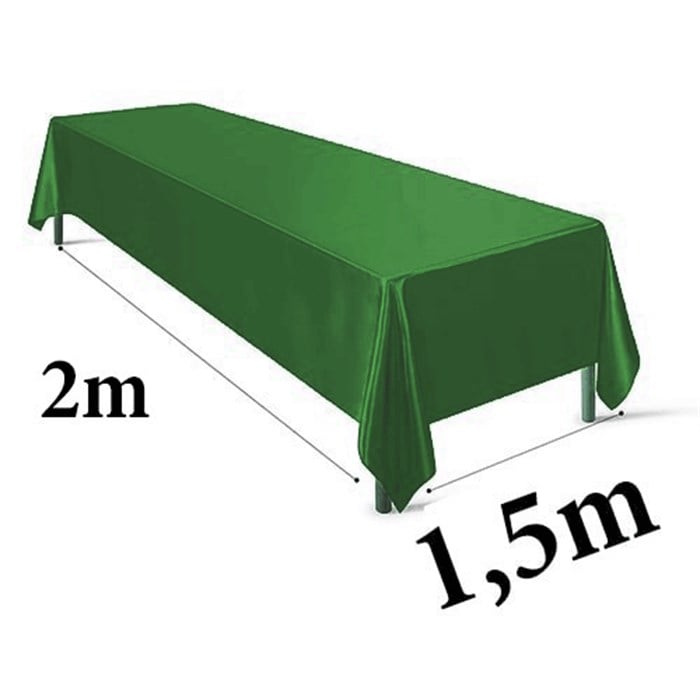 Koyu Yeşil Renkli Saten Masa Örtüsü