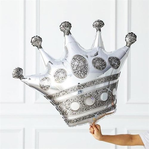 Kral Tacı Gümüş Renkli Folyo Balon