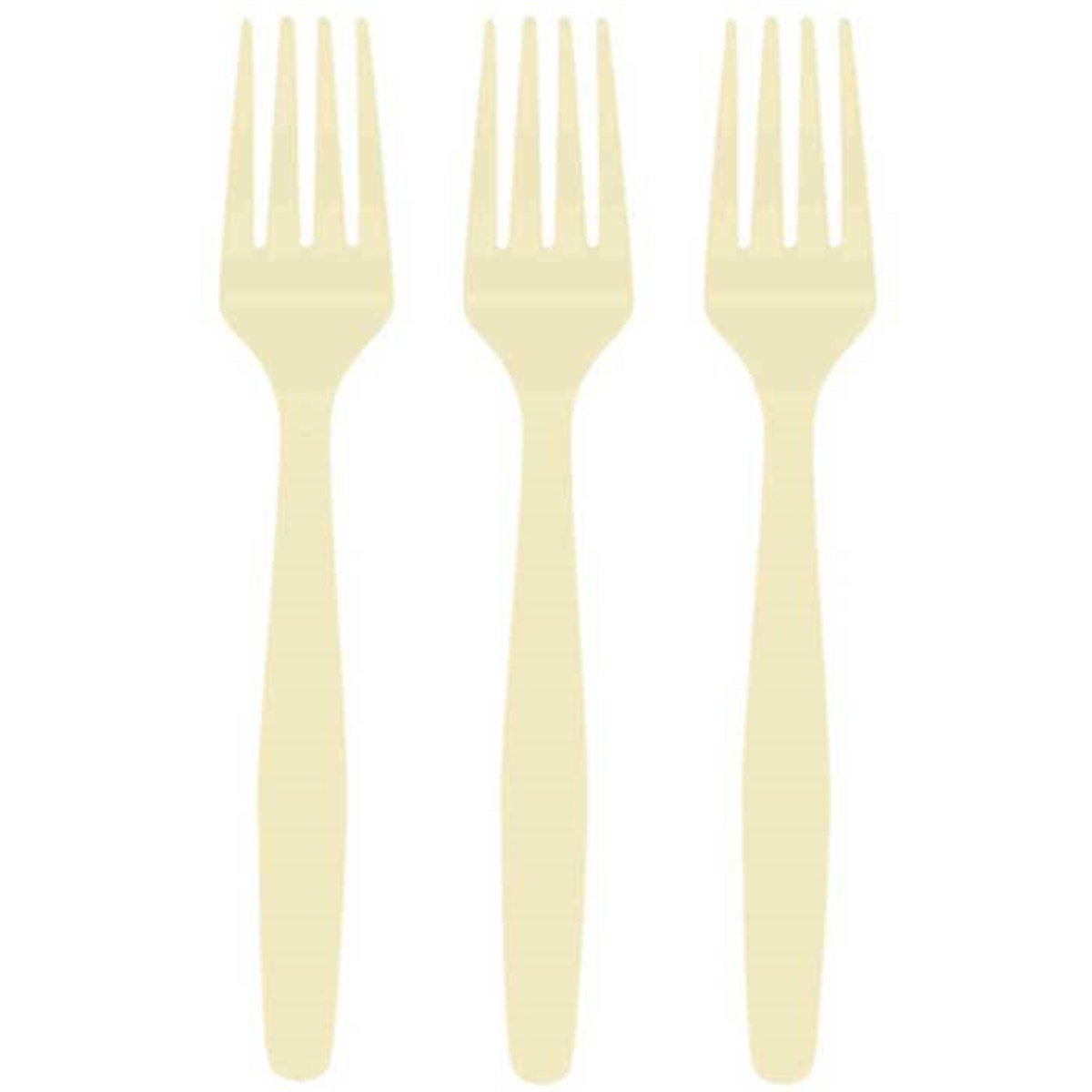 Krem Renk Çatal 25 Adet