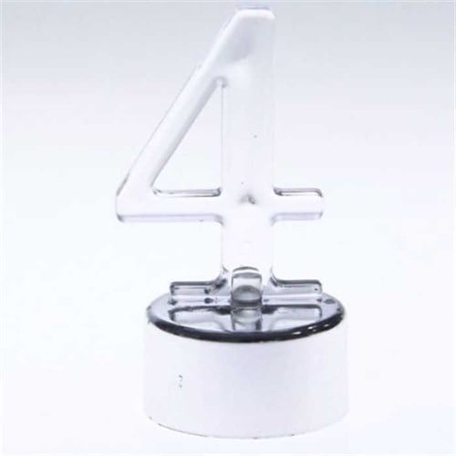 Led Işıklı 4 Rakam Mum Gümüş