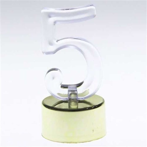 Led Işıklı 5 Rakam Mum Gold