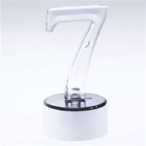 Led Işıklı 7 Rakam Mum Gümüş