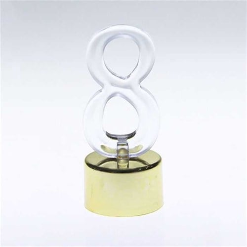 Led Işıklı  8 Rakam Mum Gold