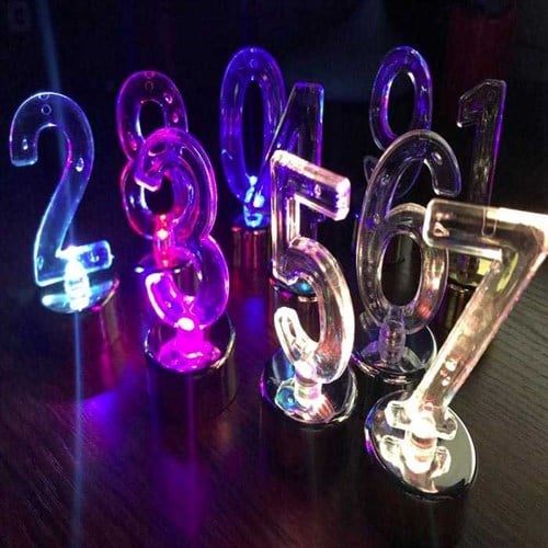 Led Işıklı 9 Rakam Mum Gold