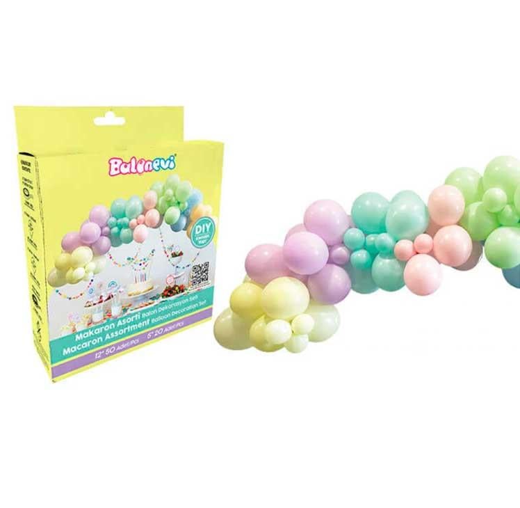 Zincir Balon SetleriMakaron Asorti Zincir Balon Seti