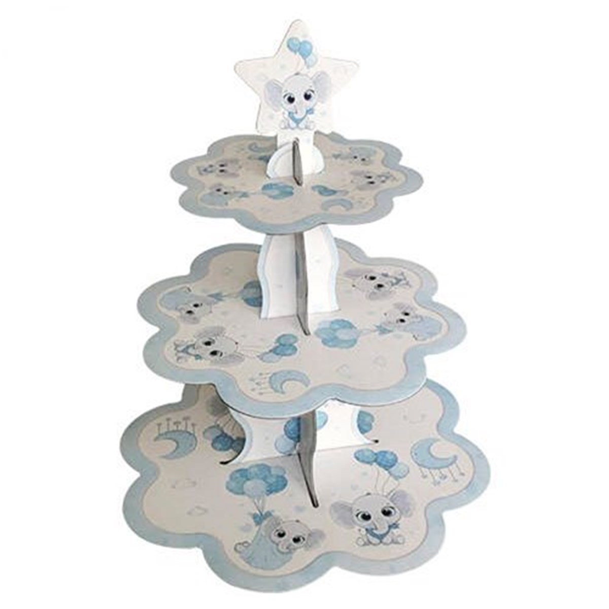 Mavi Fil Temalı Kek Standı