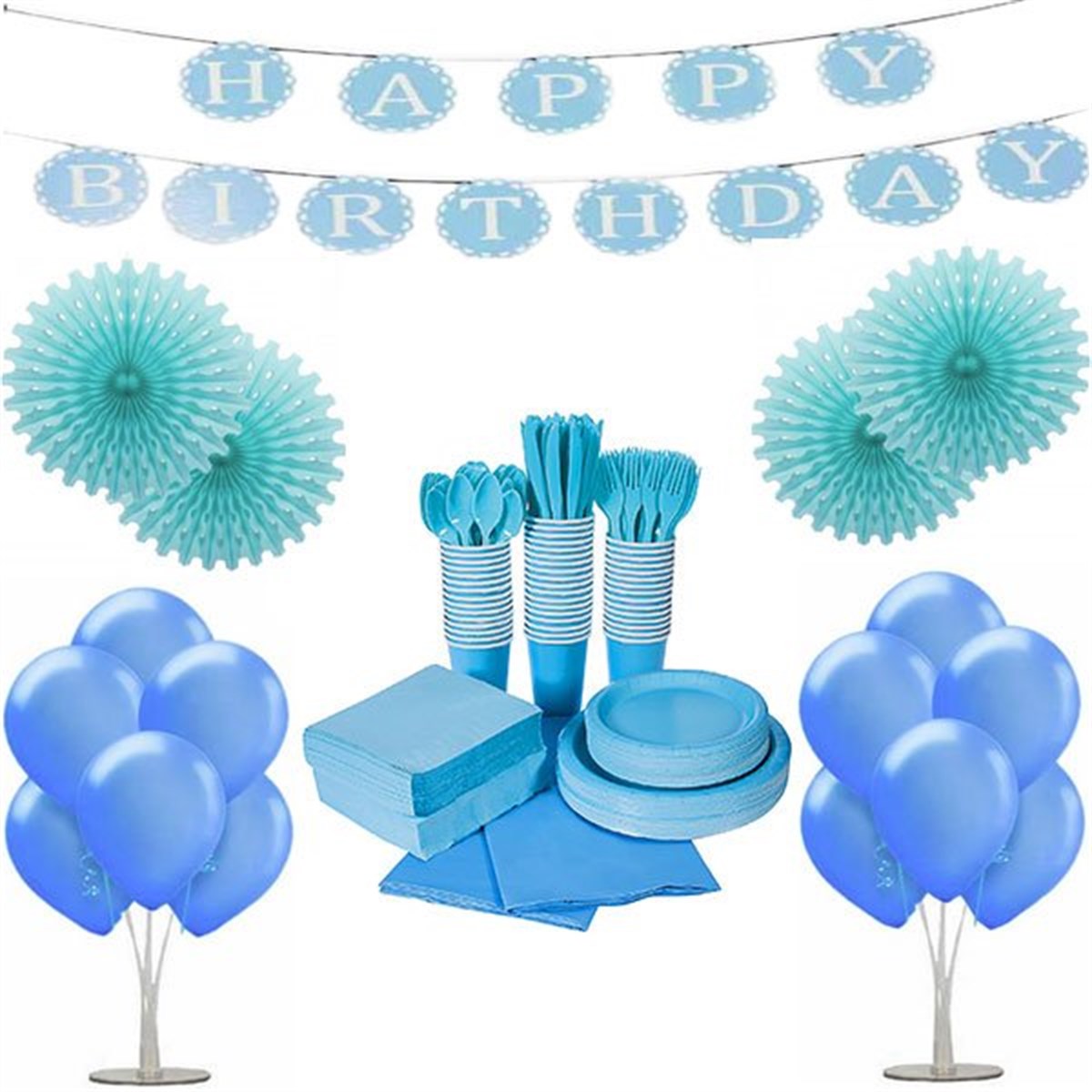 Mavi Karton Parti Seti 8 Kişilik
