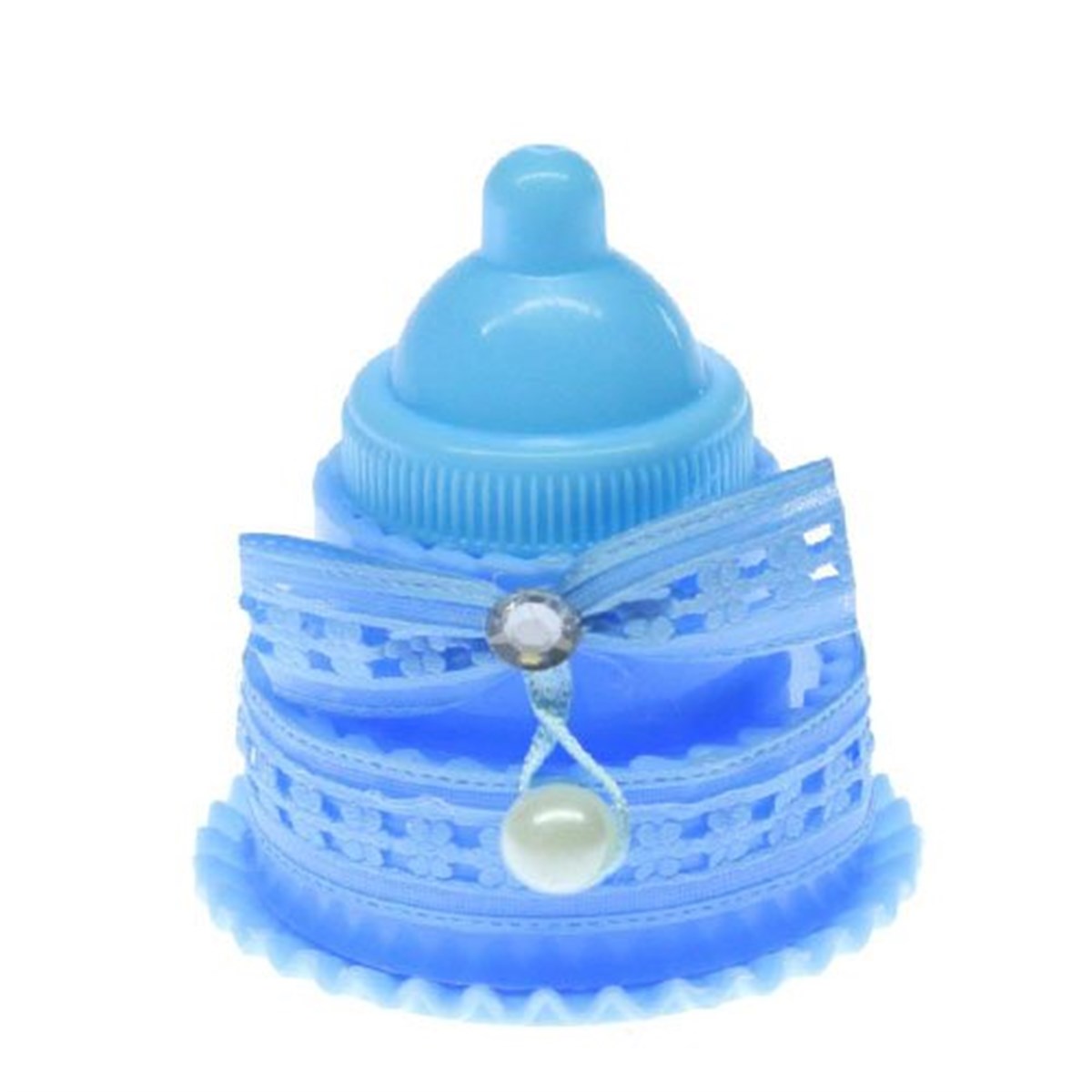 Mavi Renk Biberon Bebek Şekeri Kutusu 12 Adet