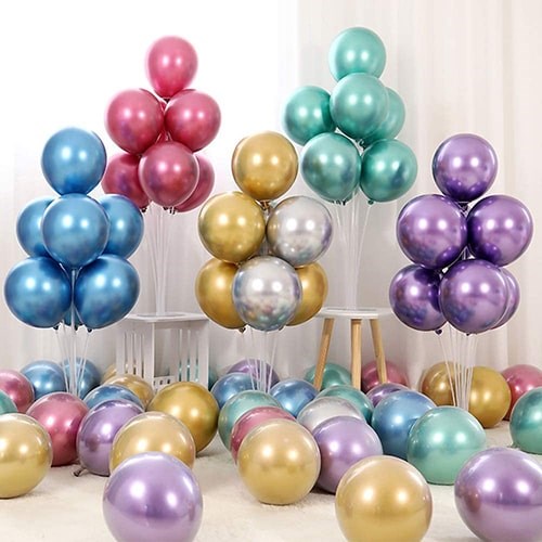 Mavi Renk Krom Balon 10 Adet