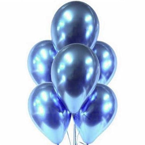 Mavi Renk Krom Balon 10 Adet