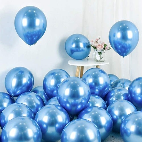 Mavi Renk Krom Balon