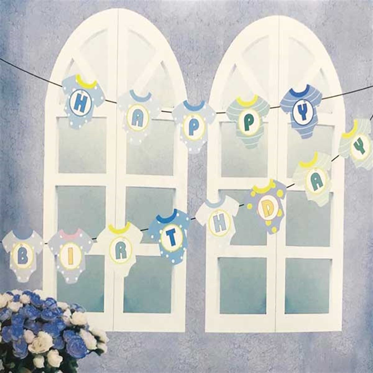 Mavi Tulum Happy Birthday Yazısı