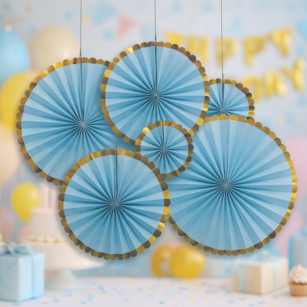 Yelpaze SüsleriMavi Yelpaze Süs Seti 6 adet