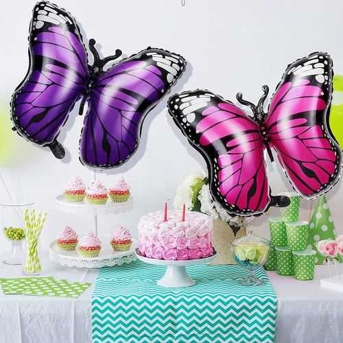 Mavi Zebra Kelebek Folyo Balon