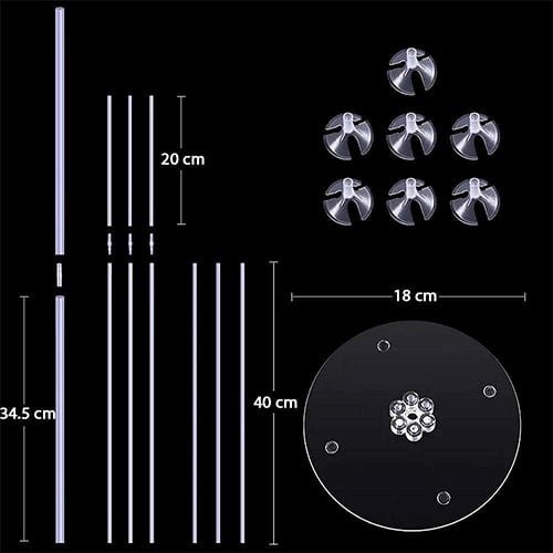 Metalik Karışık Renkli Ayaklı Balon Standı