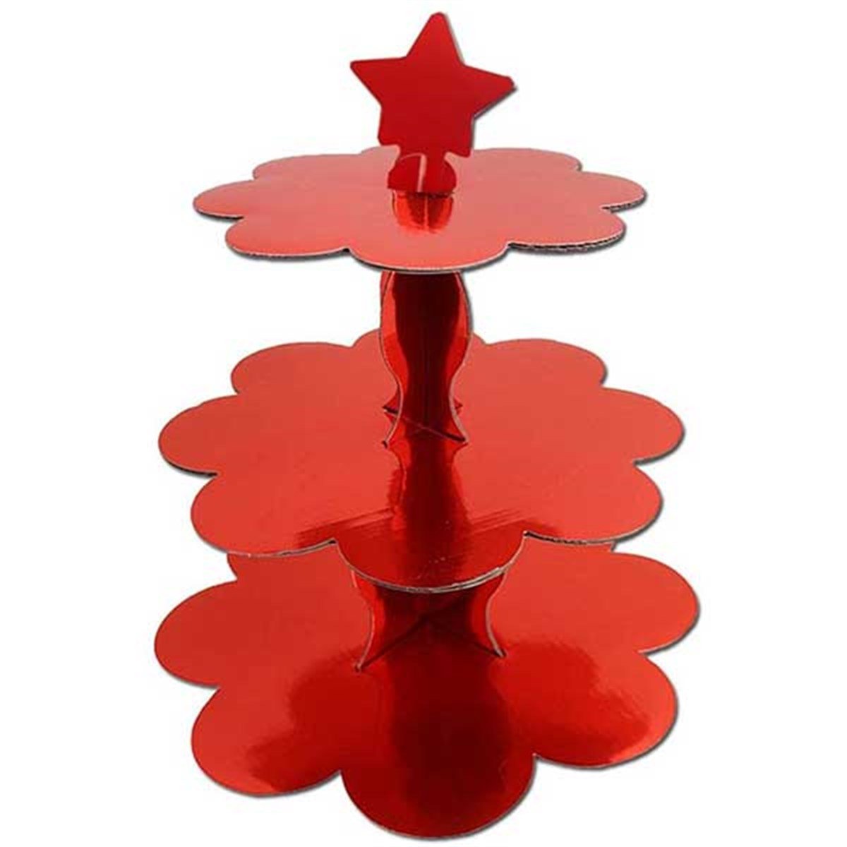 Metalik Kırmızı Kek Standı