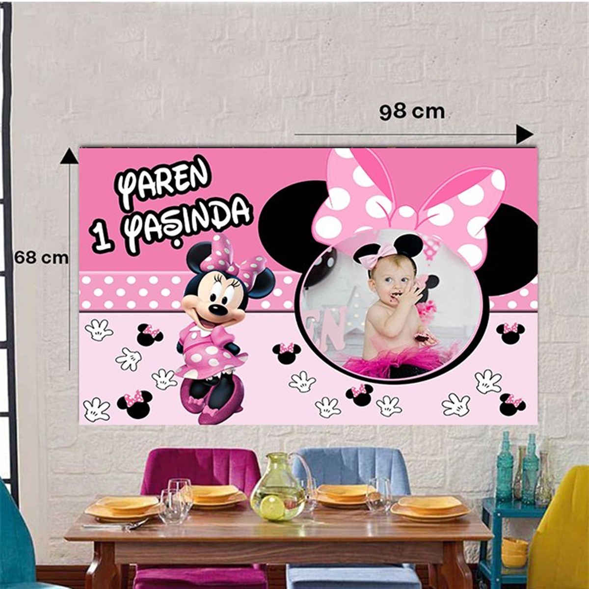 Minnie Mouse Kişiye Duvar Panosu