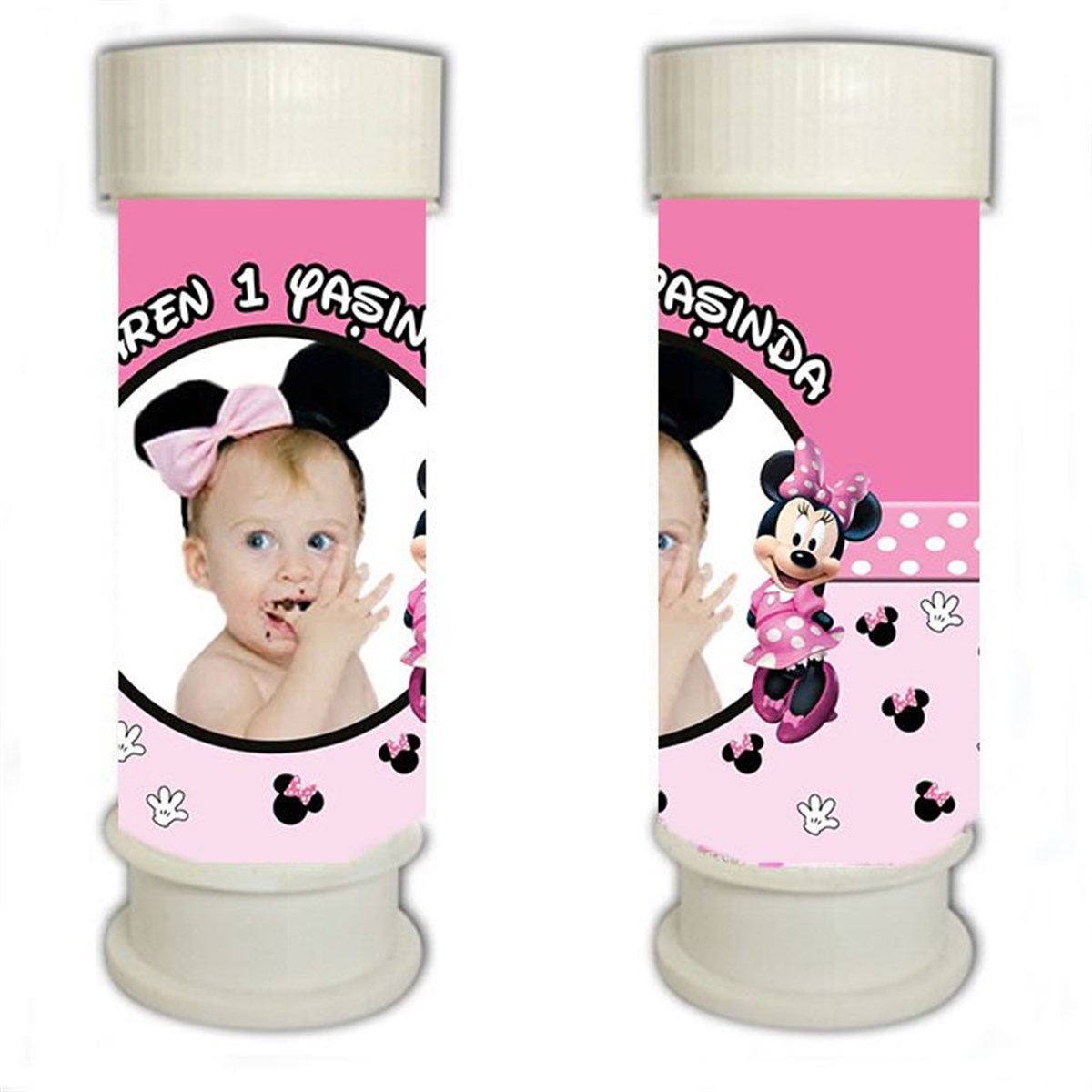 Minnie Mouse Kişiye Özel Köpük Baloncuk 8 Adet