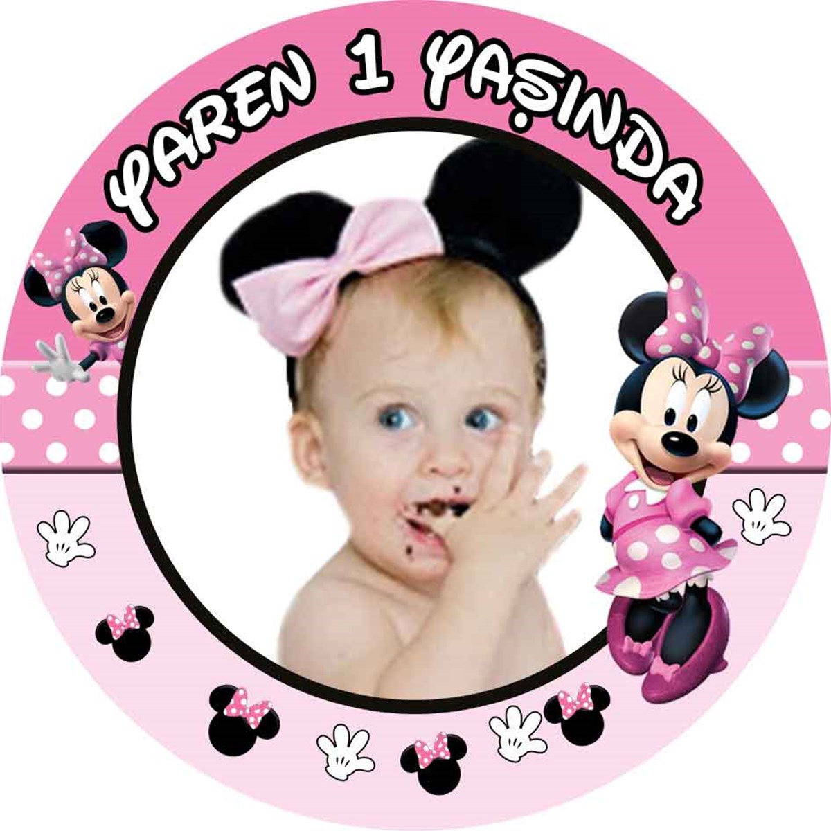 Minnie Mouse Kişiye Özel Sticker 24 Adet