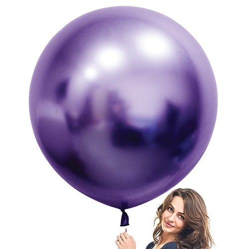 Mor Jumbo Krom Balon 24 İnç 68 Cm