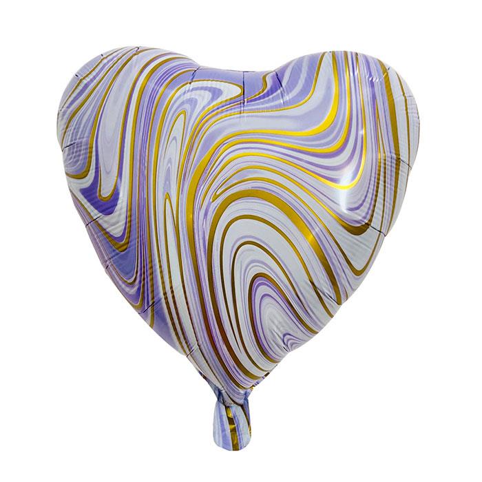 Mor Renk Mermer Kalp Balon